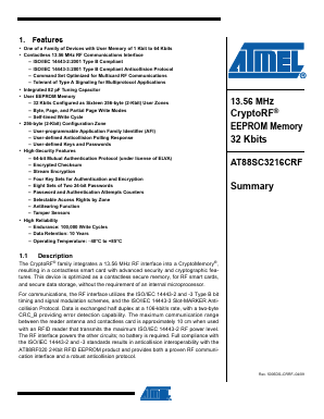 AT88SC3216CRF-MS1 Datasheet PDF Atmel Corporation
