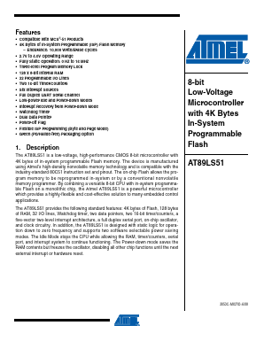 AT89LS51-16PU Datasheet PDF Atmel Corporation