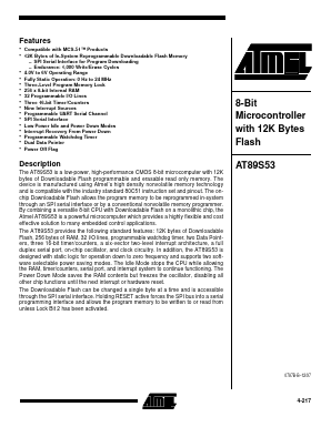 AT89S53 Datasheet PDF Atmel Corporation