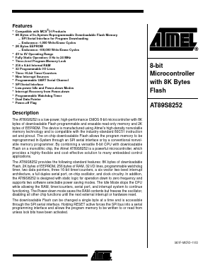 AT89S8252-24PC Datasheet PDF Atmel Corporation