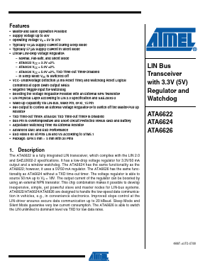 ATA6624-PGPW Datasheet PDF Atmel Corporation