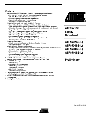 ATF1516SE-10RC208 Datasheet PDF Atmel Corporation