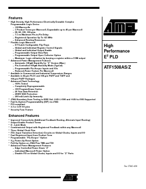 ATF1508AS-15AI100 Datasheet PDF Atmel Corporation