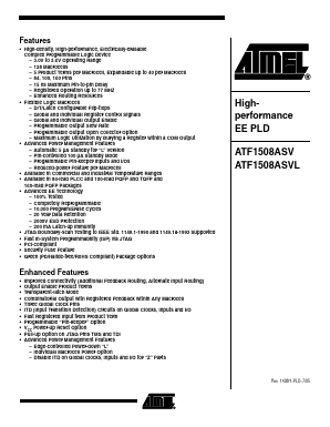 ATF1508ASVL-20JC84 Datasheet PDF Atmel Corporation