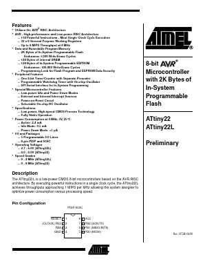 ATTINY22-8PC Datasheet PDF Atmel Corporation