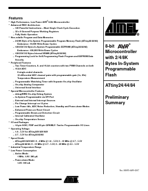 ATTINY24-20MU Datasheet PDF Atmel Corporation