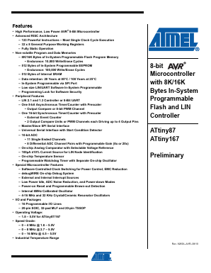 ATTINY87 Datasheet PDF Atmel Corporation