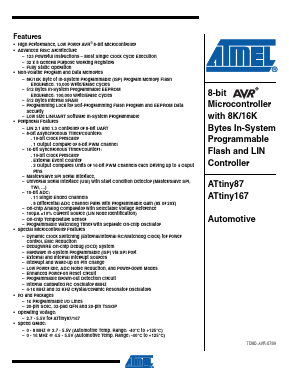 ATTINY87-15SZ Datasheet PDF Atmel Corporation