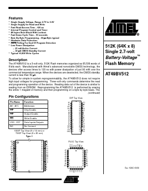 AT49BV512-12JI Datasheet PDF Atmel Corporation