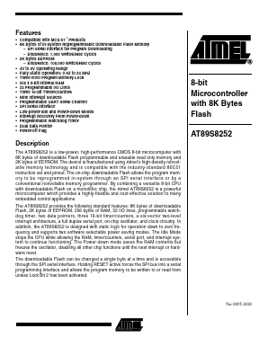 AT89S8252-33QC Datasheet PDF Atmel Corporation