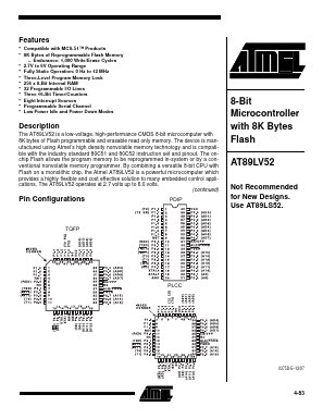 AT89LV52-12PC Datasheet PDF Atmel Corporation