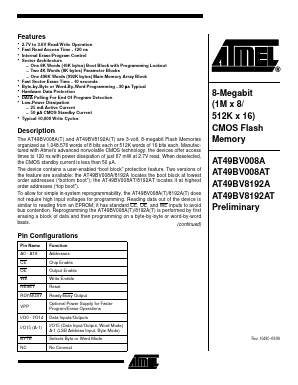 AT49BV008AT-20CC Datasheet PDF Atmel Corporation