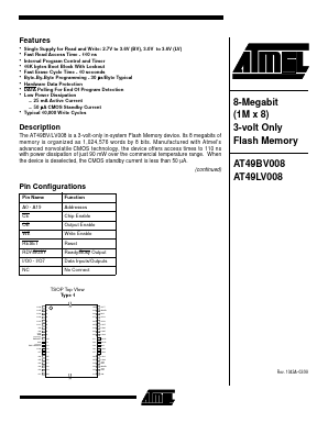 AT49BV008-12TC Datasheet PDF Atmel Corporation