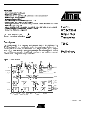 T2802-PLQ Datasheet PDF Atmel Corporation