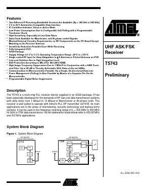 T5743P3-TGQ Datasheet PDF Atmel Corporation