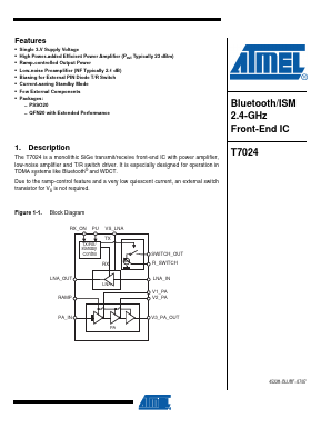DEMOBOARD-T7024-PGM Datasheet PDF Atmel Corporation