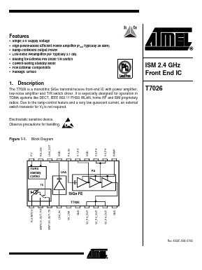 T7026 Datasheet PDF Atmel Corporation