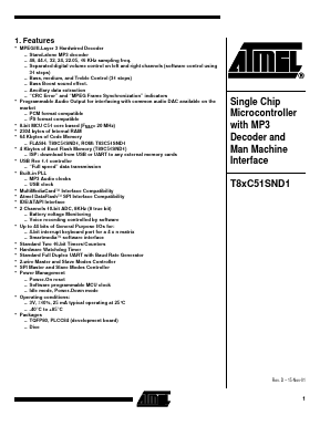 T8XC51SND1 Datasheet PDF Atmel Corporation