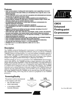 TS68882MRB/C20 Datasheet PDF Atmel Corporation