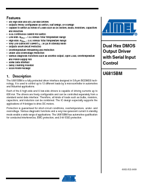 U6815BM Datasheet PDF Atmel Corporation