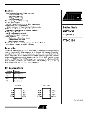 AT24C164 Datasheet PDF Atmel Corporation