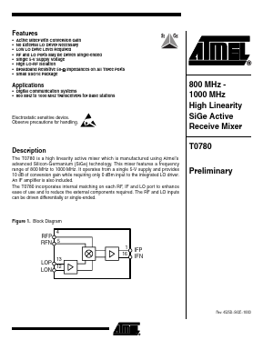 T0780 Datasheet PDF Atmel Corporation