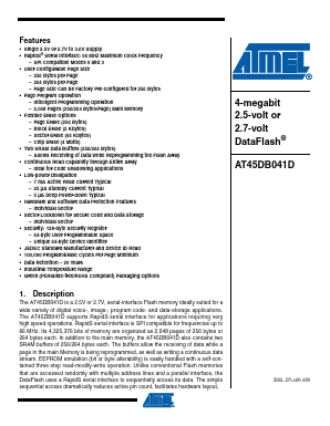 AT45DB041D-MU-SL954 Datasheet PDF Atmel Corporation