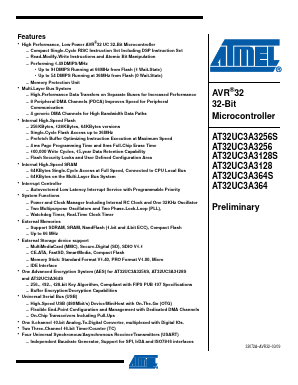 AT32UC3A3128-CTUT Datasheet PDF Atmel Corporation