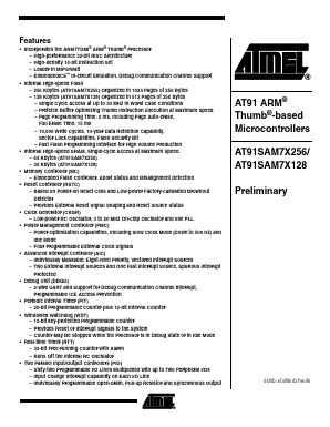AT91SAM7X256-AU Datasheet PDF Atmel Corporation