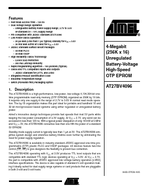 AT27BV4096-12JU Datasheet PDF Atmel Corporation