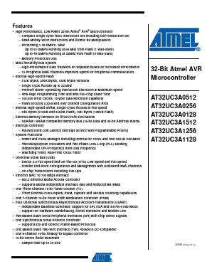AT32UC3A0512-ALUT Datasheet PDF Atmel Corporation