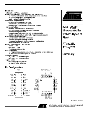 ATTINY28L-4AC Datasheet PDF Atmel Corporation