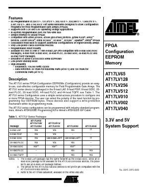 AT17LV65-10SI Datasheet PDF Atmel Corporation