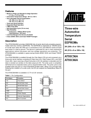 AT93C56A-10SQ-2.7 Datasheet PDF Atmel Corporation