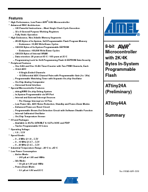 ATTINY44A-MU__ Datasheet PDF Atmel Corporation