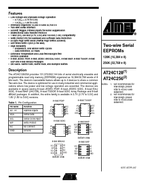 24C128 Datasheet PDF Atmel Corporation