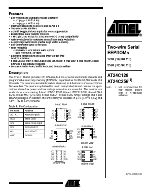AT24C128-10PI-1.8 Datasheet PDF Atmel Corporation