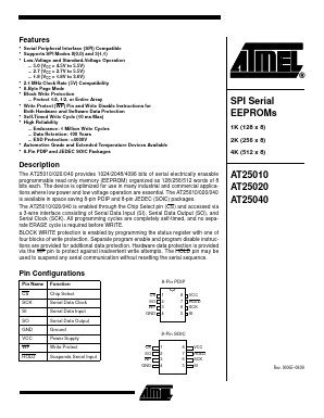 AT25020-10PI Datasheet PDF Atmel Corporation