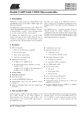 TS83C51U2 Datasheet PDF Atmel Corporation