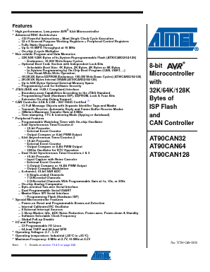 AT90CAN128-16MU Datasheet PDF Atmel Corporation