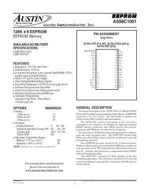 AS58C1001F-25/XT Datasheet PDF Austin Semiconductor