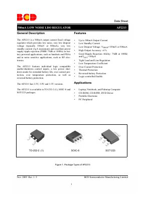 AP2213H-3.3TRG1 Datasheet PDF BCD Semiconductor