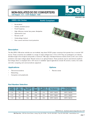 VRPC-10A Datasheet PDF Bel Fuse Inc.