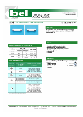 3AP Datasheet PDF Bel Fuse Inc.