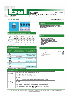 MRF160 Datasheet PDF Bel Fuse Inc.