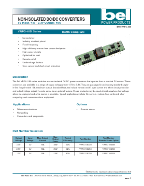 VRPC-10B150 Datasheet PDF Bel Fuse Inc.