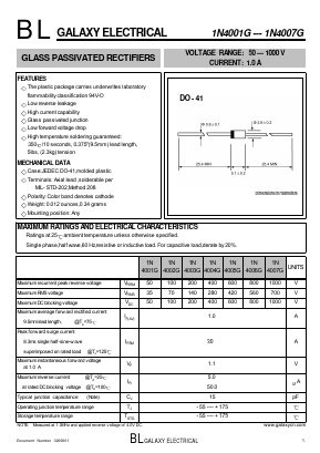 1N4003G Datasheet PDF Galaxy Semi-Conductor