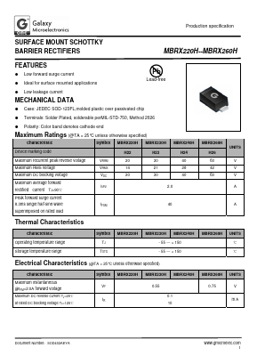 MBRX260H Datasheet PDF Galaxy Semi-Conductor