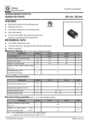 SS1150 Datasheet PDF Galaxy Semi-Conductor