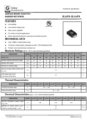 SL23FA Datasheet PDF Galaxy Semi-Conductor